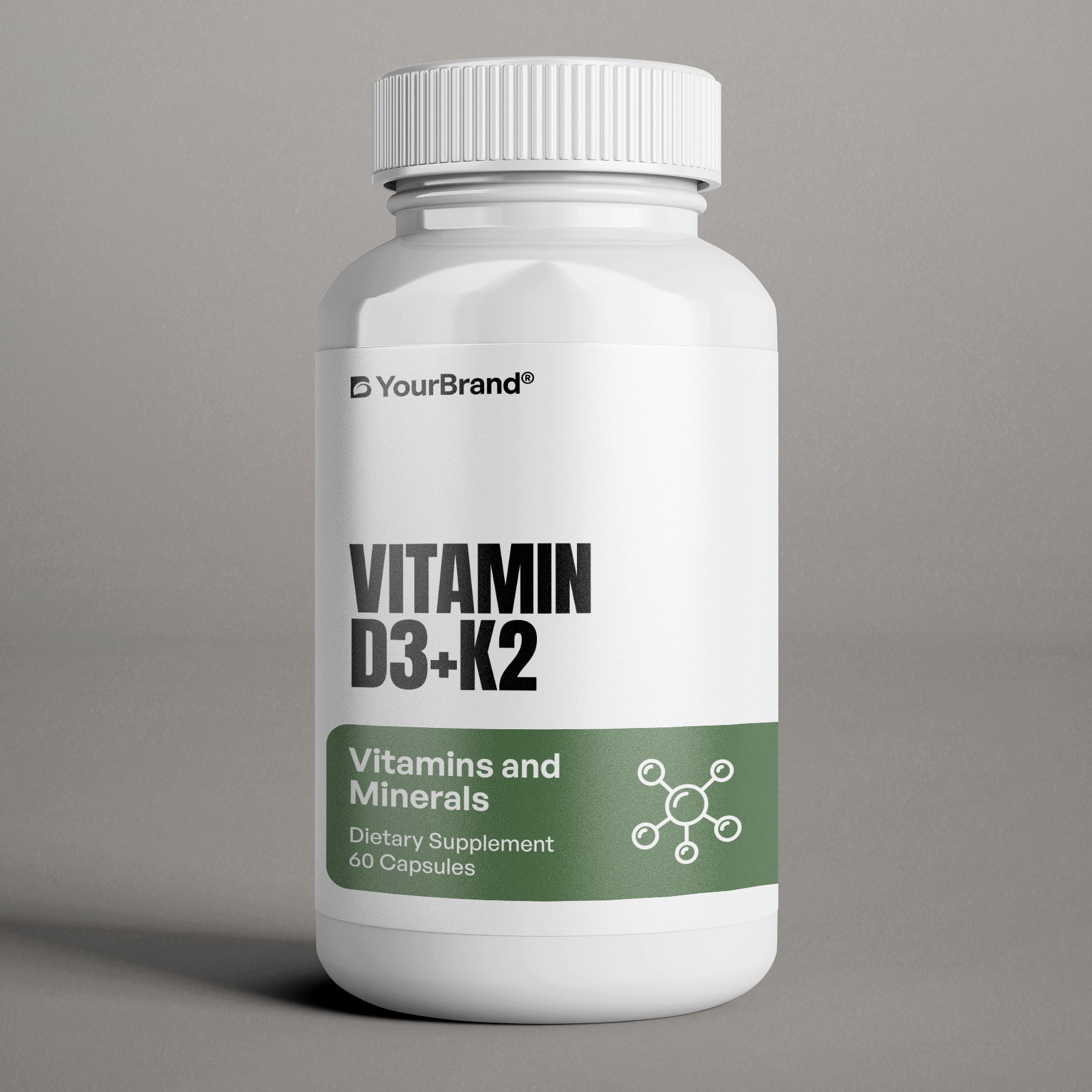 Vitamin D3 + K2 supplement bottle