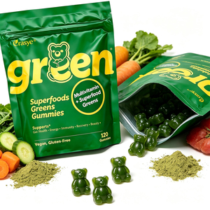Private Label Green Superfood Gummies Bears - Post-Workout Recovery & Immunity Boost