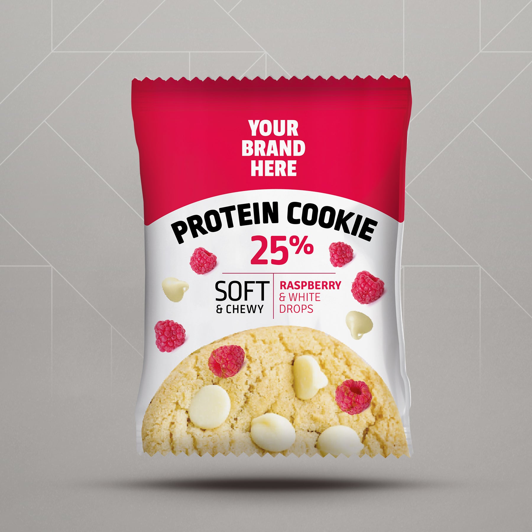 Protein Soft Cookie Raspberry and White Drops