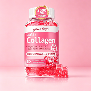 Private Label Multi Collagen Gummies Biotin Keratin Hyaluronic Acid